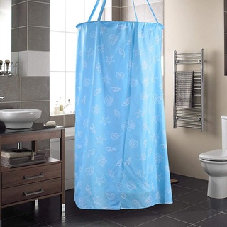 Duschvorhang Anti-Schimmel und Wasserabweisend Shower Curtain mit,Blaue Runde Reißverschluss Polyester Tuch Bad Abdeckung Bad Konto, Baby Erwachsene Warm Halten, 80 × 200 cm