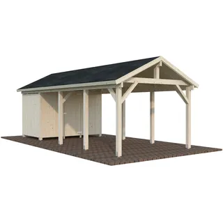 Palmako Carport Robert 3,15 x 7,32 m naturbelassen mit Geräteraum
