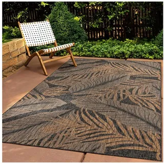 TaraCarpet Teppich Tara Carpet Columbia-Fashion Plant In & Outdoor auch für die Küche, rechteckig, Höhe: 5 mm, Balkon Terrasse Wintergarten Plant natur schwarz Esszimmer 140x200 beige 140 cm x 200 cm x 5 mm