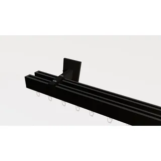 INDEKO Gardinenstange INDEKO "Bern", schwarz, L:270cm, Aluminium, Gardinenstangen, Innenlauf Komplett-Set inkl. Gleitern und Montagematerial