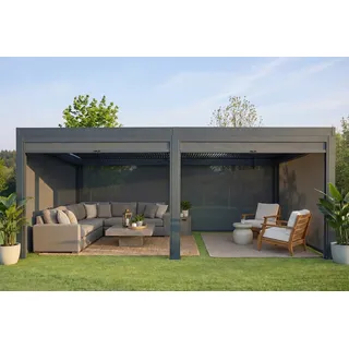 Mendler Pergola 3 x 6 m inkl. 6 Seitenteile Anthrazit