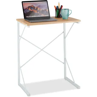 Relaxdays Schreibtisch Mini Weiß / Braun