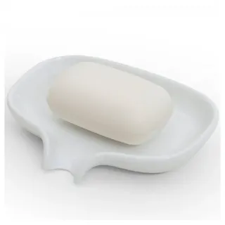 Bosign Seifenschale Seifenablage mit Ablauf Soap Saver Porzellan Weiß