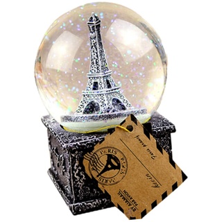 Garneck Spieluhren Eiffelturm Spieluhr Weihnachten Schneekugeln Musikuhr Für Paris Geschenke Vintage-Dekoration Für Zuhause Schreibtischdekoration Dekoration Schneeball