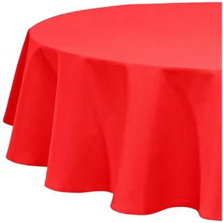 REDBEST Tischdecke Tischdecke "Tulsa", Baumwolle Uni rot rund | 160 cm x 160 cm