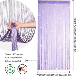 Famanu Gardine 100 x 200 cm in Purpur mit Glitzer - 2 Stück