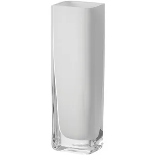 LEONARDO Tischvase Dekovase LUCCA, aus Glas, handgefertigt (1 St), rechteckig, spülmaschinenfest weiß 8 cm x 25 cm x 6 cm