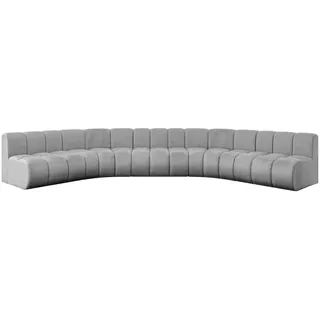 altdecor Eckcouch Samt 7-Sitzer Grau