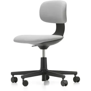 Vitra - Rookie Bürostuhl, tiefschwarz / Plano cremeweiß / sierragrau (Hartbodenrollen)