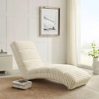 SalesFever Relaxliege Cord 60 x 82 x 170 cm Beige
