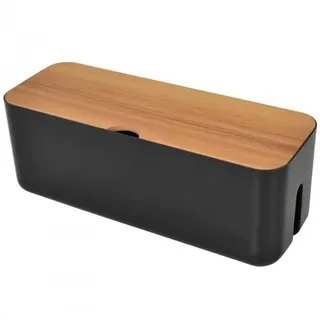 Kabelmanagement Box, Kabelmanagement ABS Kunststoff, Schwarz Kabel Organizer Box mit Deckel, Aufbewahrungsbox Kabelbox zum Verstecken von TV-Kabeln,USB-Hub,Steckdosenleiste