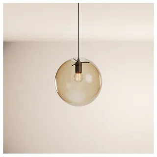 s.luce Pendelleuchte Galerieleuchte Orb Glaskugel 5m Abhängung Schwarz, Amber schwarz Ø 30 cm