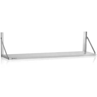 Mahlzeit Küchenregal Edelstahl Wandregal, 120 x 30 cm, Silber, Klappbares Regal, Wandboard silberfarben