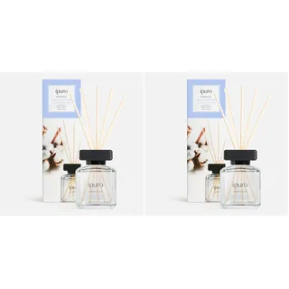ipuro Essentials COTTON FIELDS Raumduft mit Stäbchen 200 ml - Raumerfrischer mit Sternanis, Vanilleblume & Geranie, Rose, Veilchen, Zedernholz Duft Aroma - Diffuser mit Stäbchen - Lufterfrischer