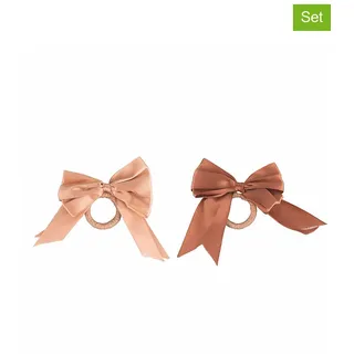 Villa d ́Este 6er-Set: Serviettenringe ''Xmas Fiocchi'' in Braun - Ø 4,5 cm