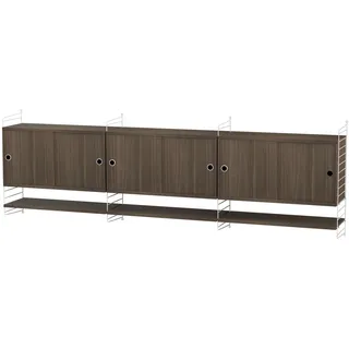 Sideboard wandmontage mit Regalböden Weiß Walnuss