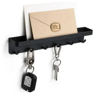 Fivejoy Schlüsselbrett Schlüsselhalter mit Ablage Metall Schlüsselbrett,Aufbewahrungsregal schwarz