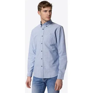 Pierre Cardin Langarmhemd mit feiner Streifenstruktur blau S