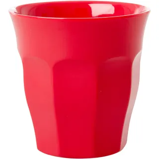 RICE Melamin Becher Medium einfarbig, Rot