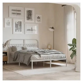 vidaXL Bettgestell 140 x 200 cm Weiß