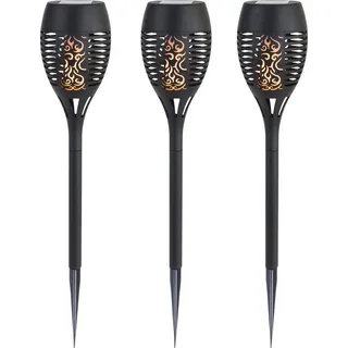 Trendline Gartenfackel LED schwarz 40 cm 3er Set
