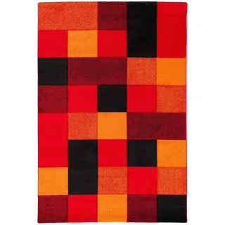 Pergamon Brilliant Karo Designer-Teppich 120 x 170 cm Rot/Orange