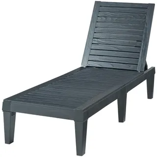 casa.pro Ateleta Sonnenliege 172 x 58 x 22 cm Schwarz