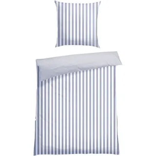 SCHIESSER Marie Gestreift Hellblau 155 x 220 cm + 80 x 80 cm