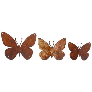 Skulptur Butterfly 12er Set Schmetterlinge zum hängen (1 St) braun