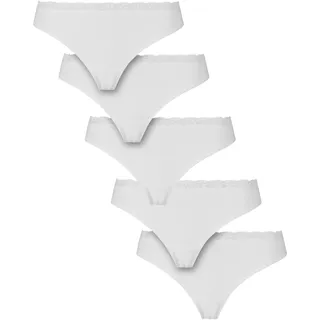 URBAN CLASSICS Basic Cotton Tanga Lace 5 St. Weiß L