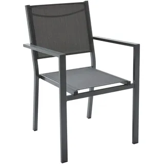 Ambia Garden Stapelsessel, Grau, Metall, Textil, eckig, 55x86x61 cm, Gartenmöbel, Gartenstühle, Gartenstühle stapelbar