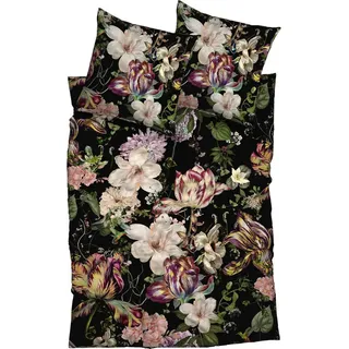 CASATEX Bettwäsche Bettwäsche "Nightflowers", Mako-Satin, Satin Blumen rosa|schwarz