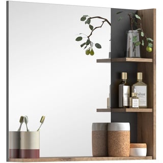 Mid.you Wandspiegel, Grau, Eiche, Glas, rechteckig, 79x73x13 cm, FSC Mix, Ablage, Wohnspiegel, Wandspiegel