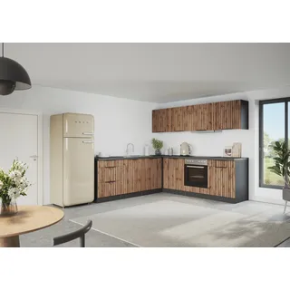 kochstation Winkelküche KS-Lagos L-Form 240 cm beige