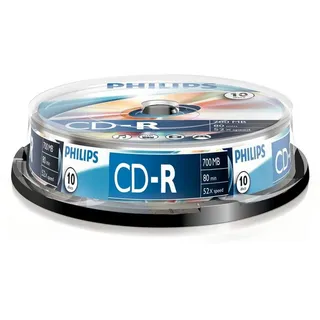 Philips CD-R Rohlinge High-Speed 700 MB 80 Minuten, 52x 10er Spindel)