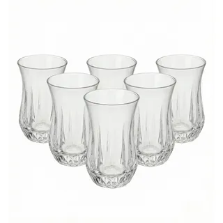 Altınbaş 6-tlg. Türkische Teegläser Set 170ml Premium Cay Bardagi in Kristall-Optik Extra Großes Teeglas-Set für 6 Personen Spülmaschinenfest & Robustes Design