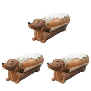 3PCS Dachshund Tray, Funny Hot Dogs Sushi Serving Tray, Candy Dish Dachshund Dinner Plate, Cute Dachshund Shaped Sandwiches Puppy Dinner Plate for Candy, Hot Dogs, Snacks, and Sandwiches