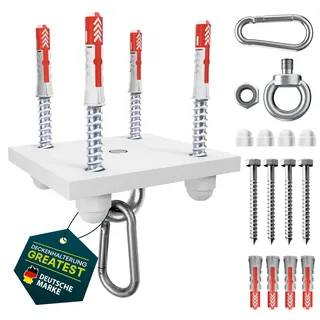 Yourkon Wand- & Deckenhalterung Greatest Weiss Für Boxsäcke, Hängesessel & Yogatücher
