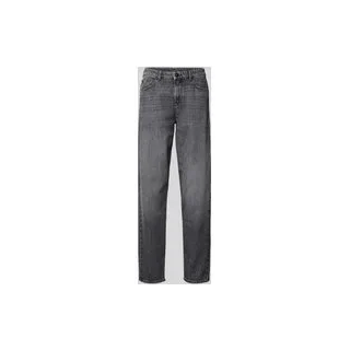 Straight Leg Jeans im 5-Pocket-Design, Mittelgrau Melange, 29