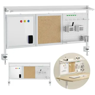Ergo Office Tafel ER-300 Schreibtisch-Organizer mit Korkplatte und Magnetplatte Weiß
