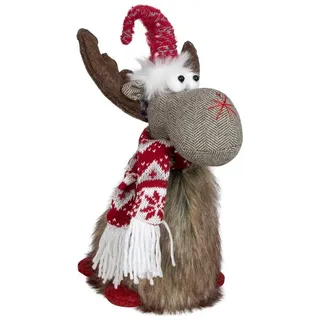 Christmas Paradise Weihnachtsfigur Elch 30cm (36cm) (Dekofigur, 1 St), Rentier stehend, Weihnachtsdeko Braun