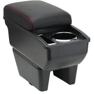 OYHCM Auto Mittelarmlehne für Seat Ibiza 6J Ibiza 4 2008-2016,Handyablage | Passend für Seat Ibiza 6J Ibiza 4 Armlehne, Handyablage, Getränkehalter, Doppelter Stauraum, Schiebbarer Deckel, PU-Leder