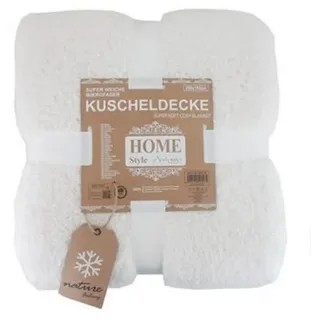 Wohndecke Teddy Kuscheldecke 150 x 200 cm » warme Wohndecke, VewoTex, Kunstfell-Optik, flauschige Mikrofaser Decke weiß