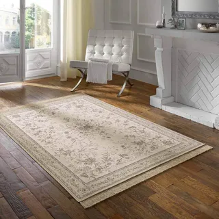 Taracarpet Teppich Palazzo Royal Antique Roses Bordüre grau 195x300 cm Kurzflor Orientteppich für Wohnzimmer Esszimmer und Schlafzimmer