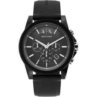 Armani Exchange Watch For Men, Quarz-Chronographenwerk und 44mm Gehäusegröße mit Silikonarmband