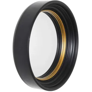 HOME DECO FACTORY Runder Konvexspiegel 40,5 cm Vergrößernd Gold Schwarz | Kunststoff, runder Konvexspiegel, 40,5 cm, schwarze Umrandung, vergrößernder Effekt, moderne Wanddeko, Gold und Schwarz