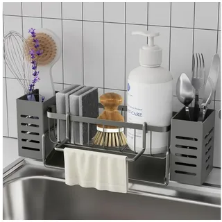 luxuskollektion Spülbecken Organizer Handtuchhalter Edelstahl Mattgrau