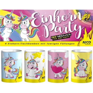 Nico Tischfeuerwerk Einhorn Party 4er Beutel Schwarz