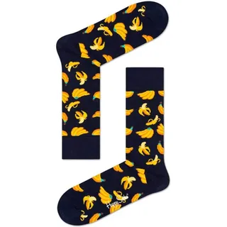 Happy Socks Damen Banana Socken, Blau-gelb, 36-40 EU - 36-40