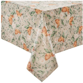 Erwin Müller Tischdecke »Tischdecke« (1-tlg), bügelfrei Blumen beige|braun|grün rund - 170 cm x 170 cm
